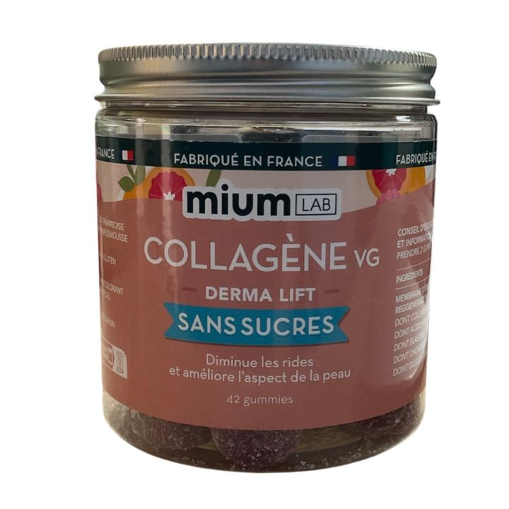 Collagène VG Derma lift sans sucres Mium Lab - pot de 42 gummies