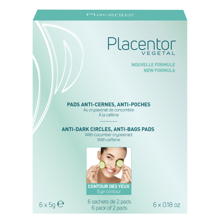 Pads anti-cernes, anti-poches Placentor - boite de 6x2 pads