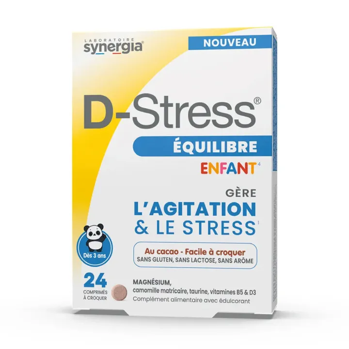 D-Stress équilibre enfant Synergia - boîte de 24 comprimés à croquer