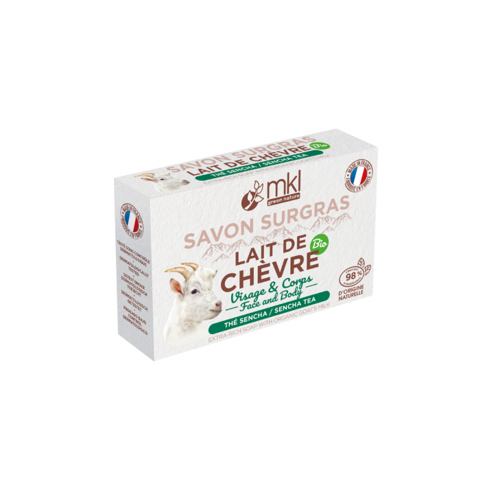 Savon surgras au lait de chèvre bio thé sencha MKL Green Nature - pain de 100g