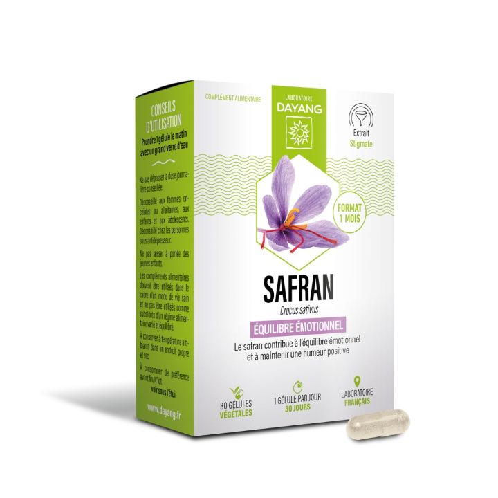 Safran Equilibre émotionnel Dayang - boite de 30 gélules
