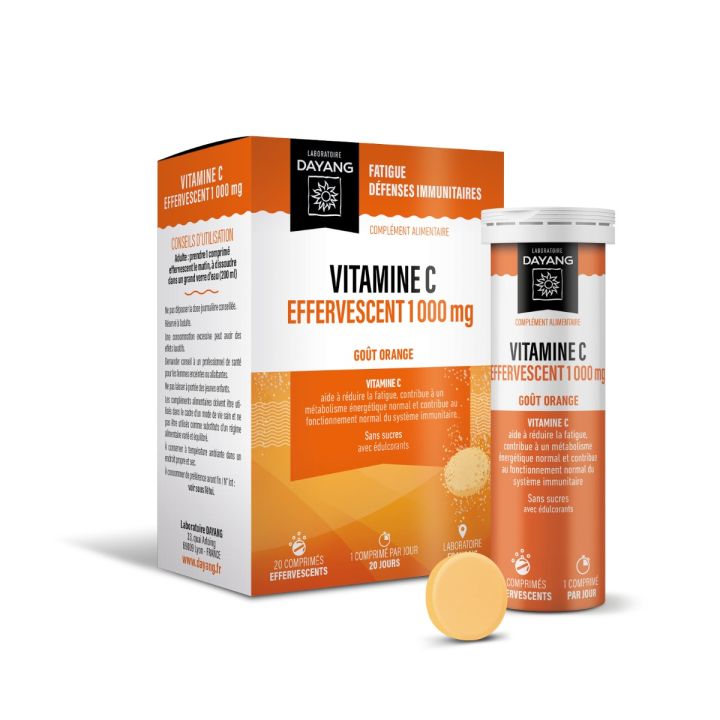 Vitamine C effervescent 1000mg Dayang - boîte de 20 comprimés effervescents 