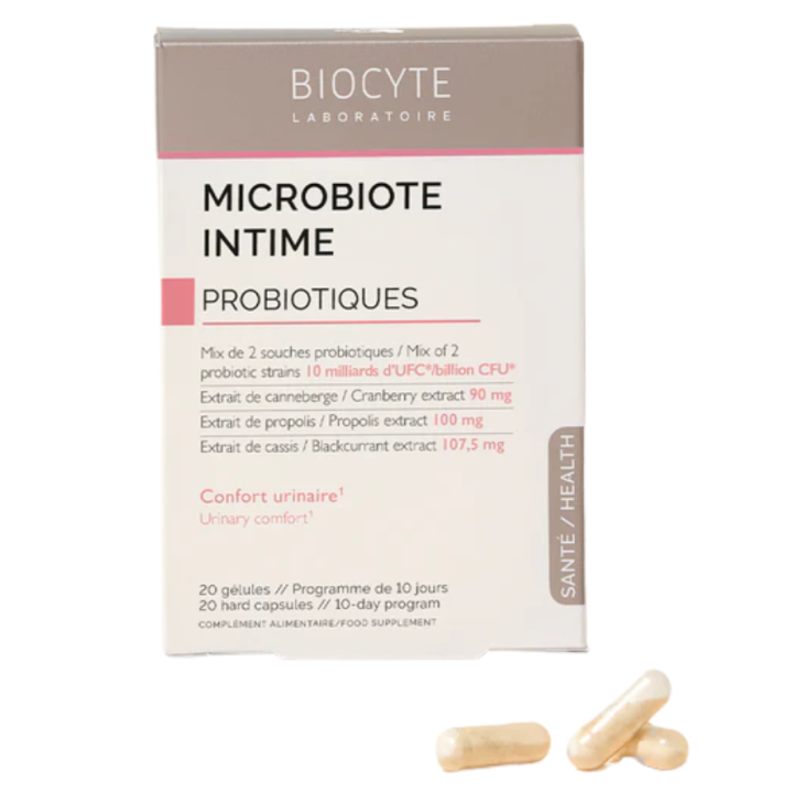 Microbiote intime probiotiques Biocyte - boîte de 20 gélules 