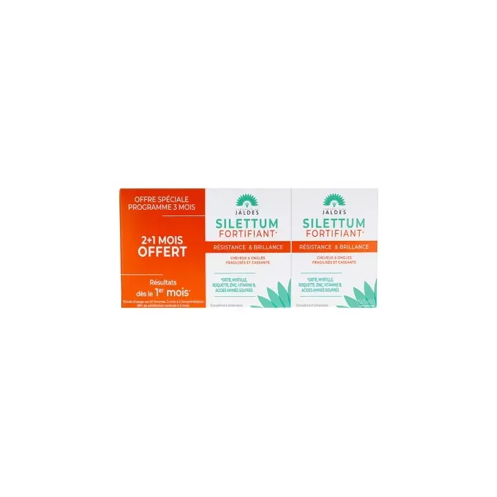 Silettum Fortifiant Jaldes - lot de 3 boîtes de 60 comprimés 2+1 offerte