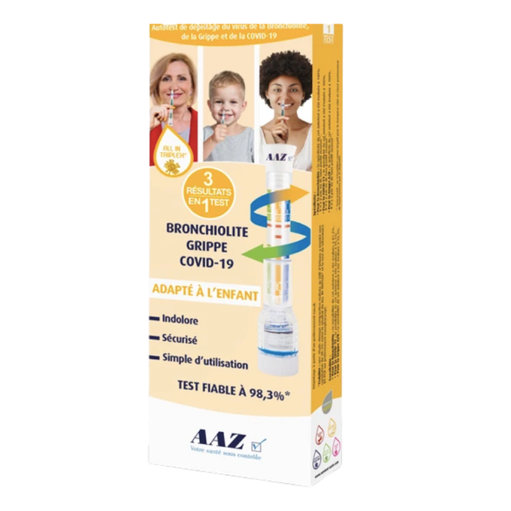 Autotest triplex bronchiolite grippe covid-19 AAZ - boîte d'1 autotest