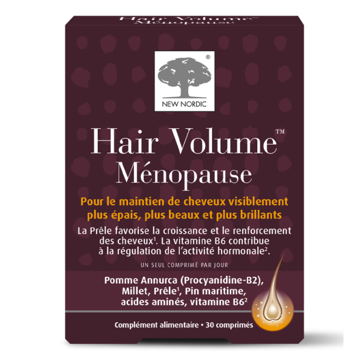 Hair volume ménopause New Nordic - boite de 30 comprimés 