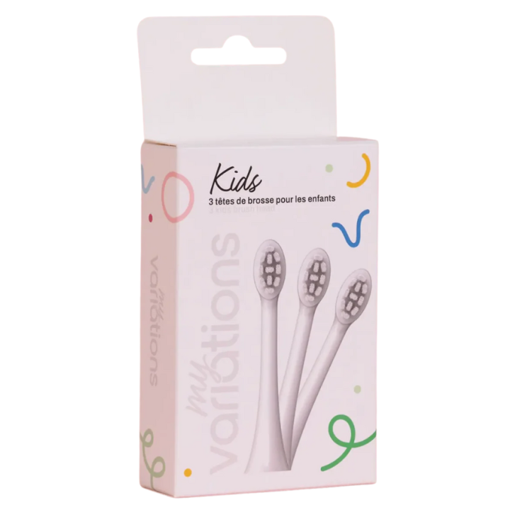 Têtes de brosse blanches enfant MyVariations - 3 têtes de brosse