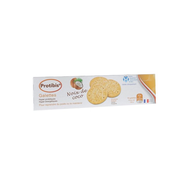 Protibis Galettes à la noix de coco HP/HC Nestlé Health Science  - boîte de 16 galettes
