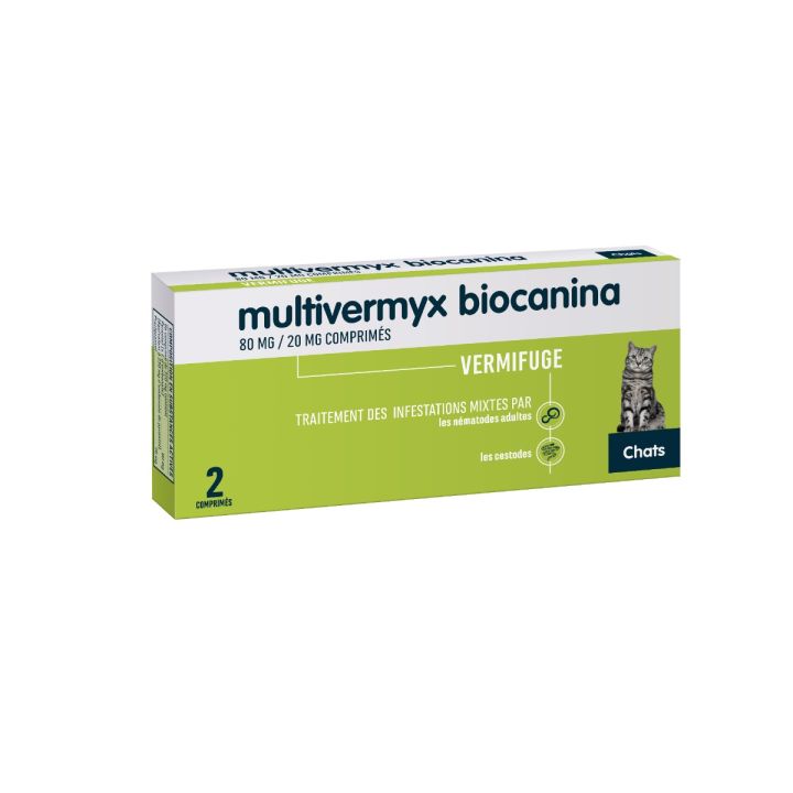 Multivermyx chat Biocanina - boîte de 2 comprimés sécables