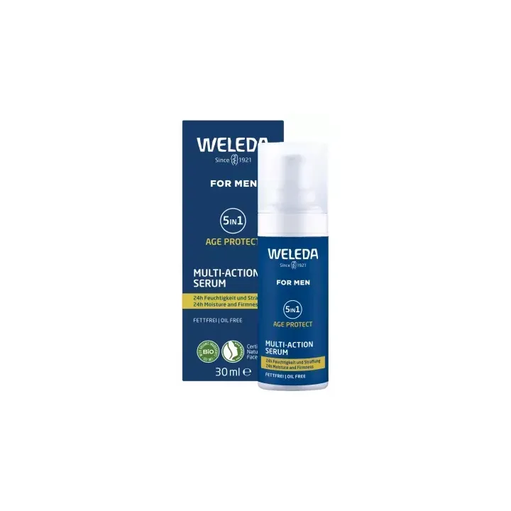 Sérum homme multi-actions 5en1 Age Protect Weleda - flacon pompe de 30ml