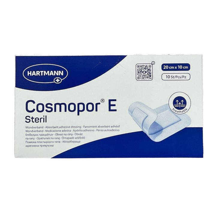 Cosmopor E Steril Pansement absorbant adhésif Hartmann - boite de 10 pansements (20x10cm)