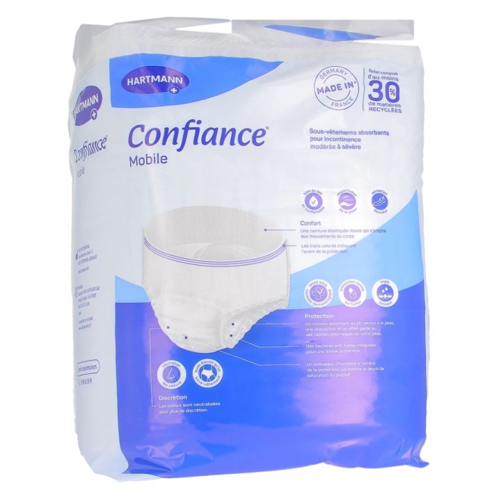 Slip absorption 8 jetable Confiance mobile taille L - 14 sous-vêtements absorbants