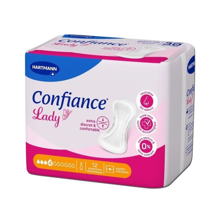 Confiance Lady protections anatomiques 4 gouttes Hartmann - 12 protections anatomiques