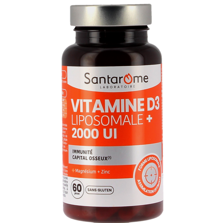 Vitamine D3 Liposomale+ 2000µg Santarome - pot de 60 gélules