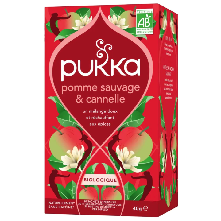 Pomme sauvage & cannelle Pukka - boite de 20 sachets 
