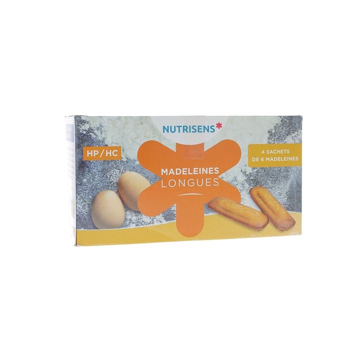 Madeleines longues HP/HC Nutrisens - boîte de 4 sachets de 6 madeleines