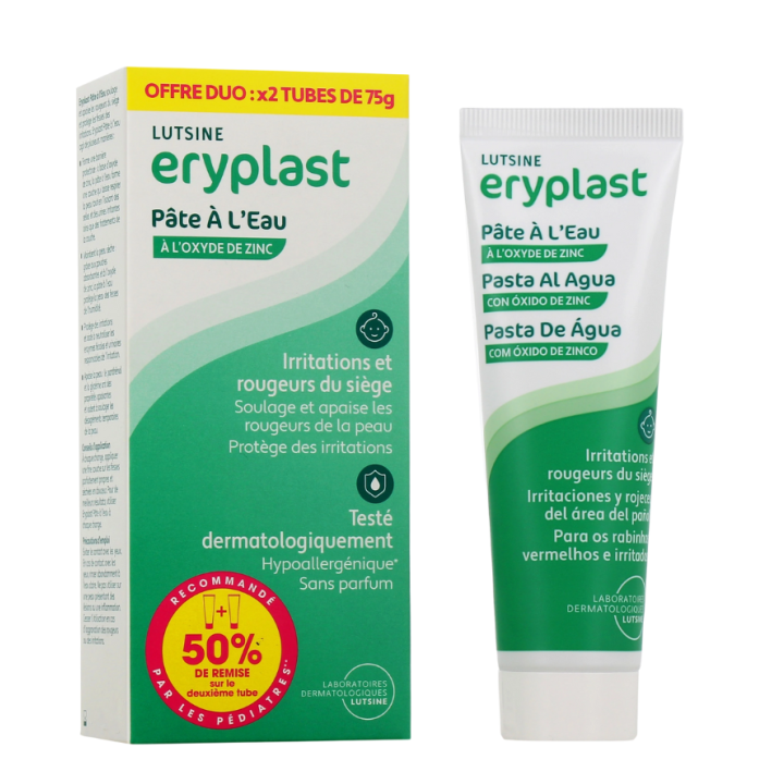 Eryplast pâte à l'eau à l'oxyde de zinc Lutsine - 2 tubes de 75g