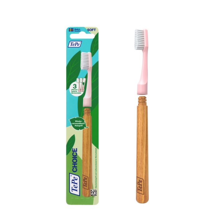 Brosse à dents Choice TePe - boîte de 1 brosse à dents + 3 têtes interchangeables