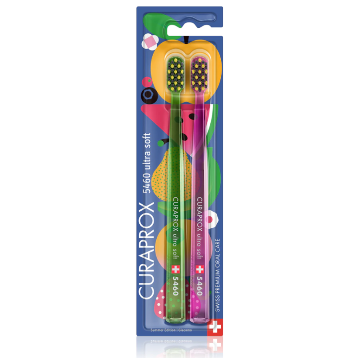 Brosse à dents cs 5460 ultra soft summer édition Curaprox - lot de 2 brosses à dents
