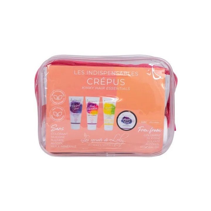 Trousse Les Indispensables cheveux crépus Les Secrets de Loly - trousse de 4 produits