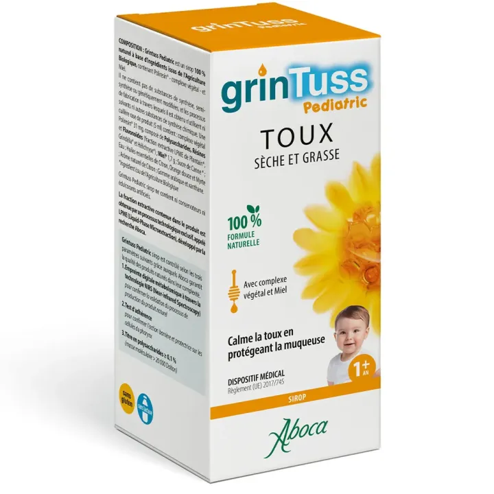 Grintuss pediatric toux sèche et grasse Aboca - flacon de 180g