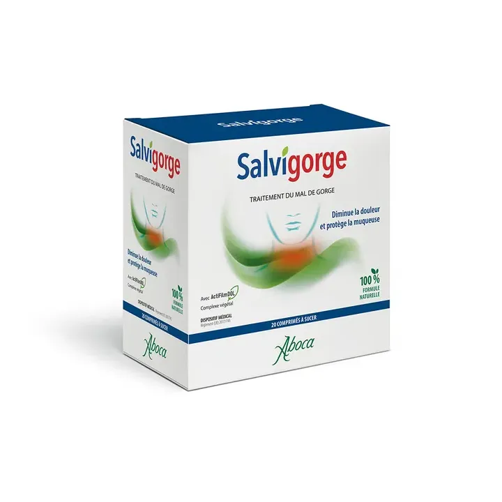 Salvigorge Mal de gorge Aboca - boite de 20 Comprimés