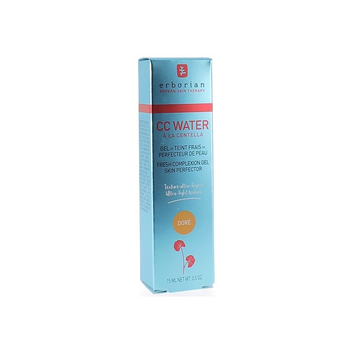 CC Water à la Centella Gel teint frais perfecteur de peau doré Erborian - tube de 15ml