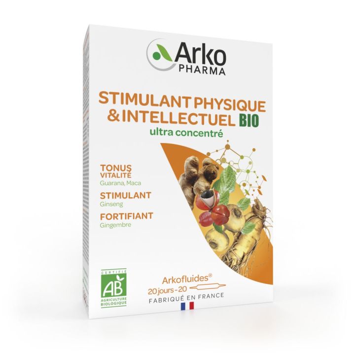 Arkofluides Stimulant physique et intellectuel bio Arkopharma - boîte de 20 ampoules