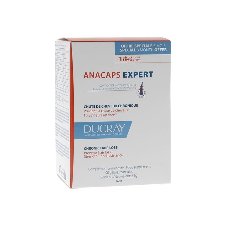 Anacaps Expert Chute de cheveux chronique Ducray - boîte de 90 gélules
