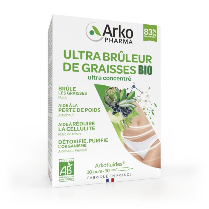 Arkofluides Ultra brûleur de graisses bio Arkopharma - boîte de 30 ampoules