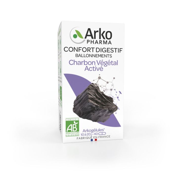Arkogélules Charbon végétal bio Arkopharma - boite de 40 gélules
