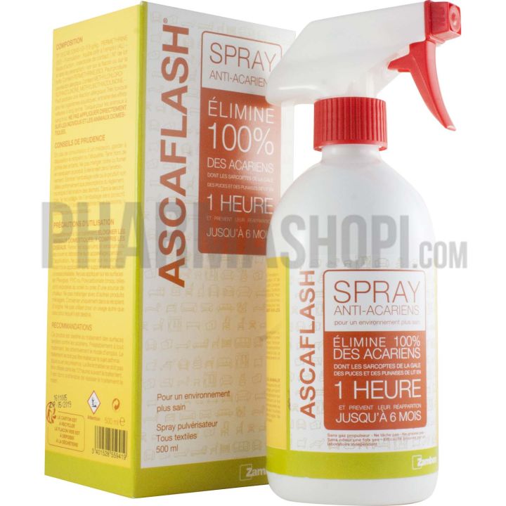 Ascaflash spray anti-acariens Zambon - spray pulvérisateur 500 ml