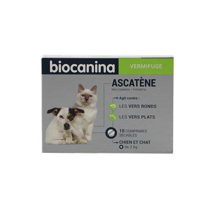 Ascatène comprimés chien et chat Biocanina - 10 comprimés sécables
