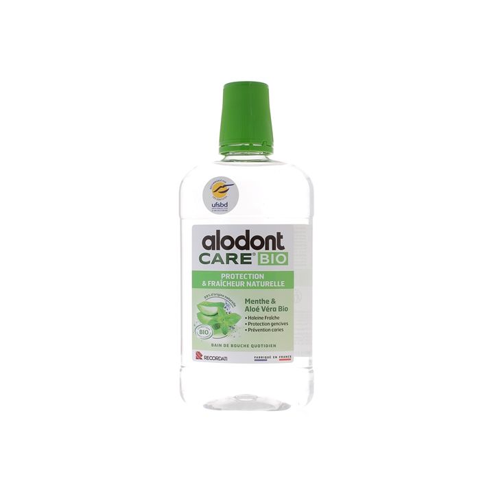 Bain de bouche quotidien Protection & fraîcheur naturelle bio Alodont Care - flacon de 500 ml