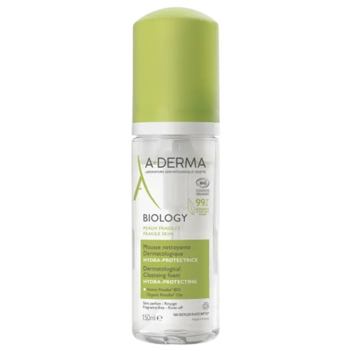 Biology Mousse nettoyante dermatologique hydra-protectrice bio A-derma - flacon de 150 ml