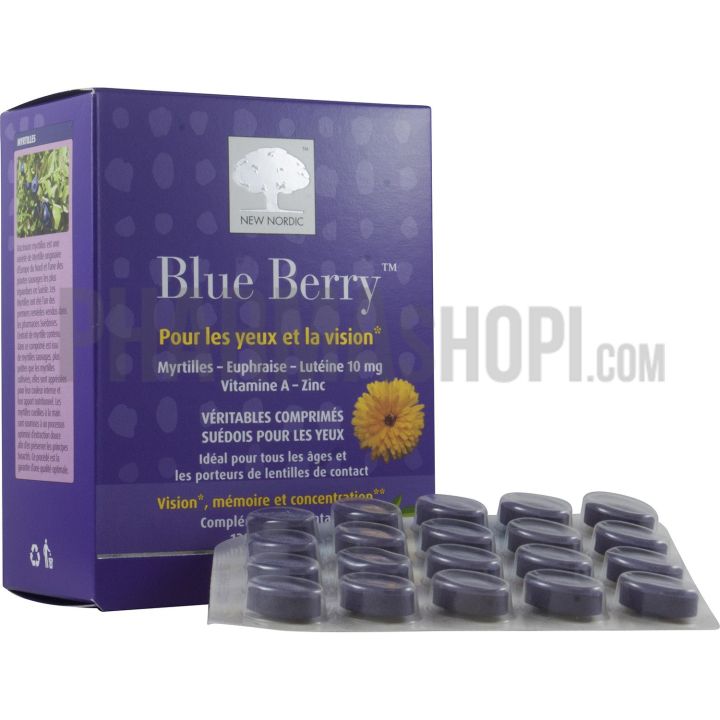 Blue Berry pour les yeux et la vision New Nordic - boîte de 120 comprimés