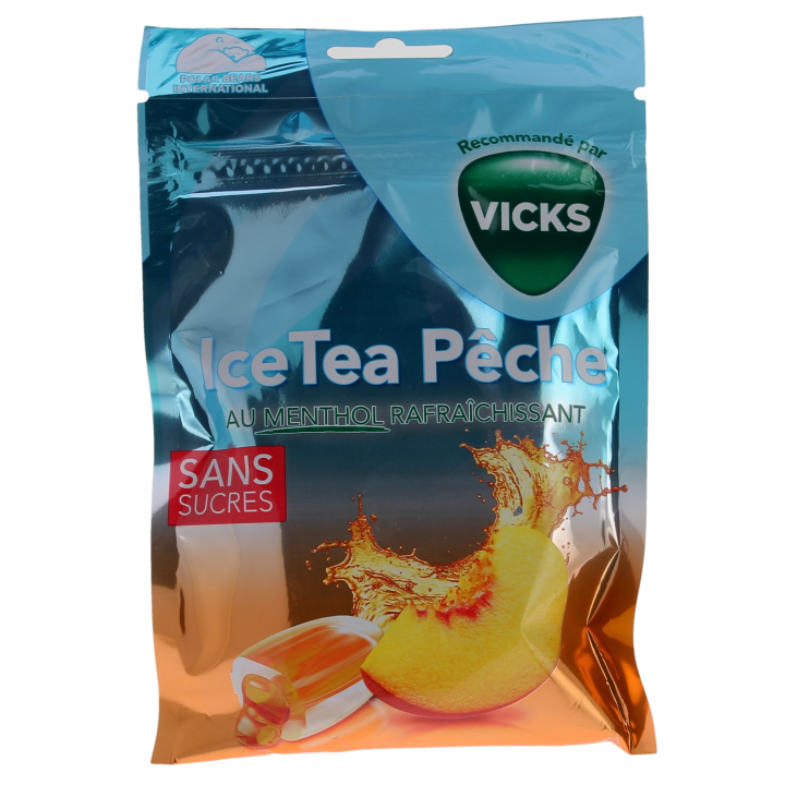 Bonbons ice tea pêche Vicks - sachet de 72g