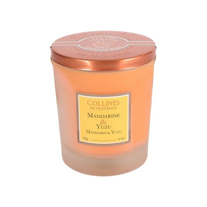 Bougie parfumée Mandarine & Yuzu Collines de Provence - bougie de 180g
