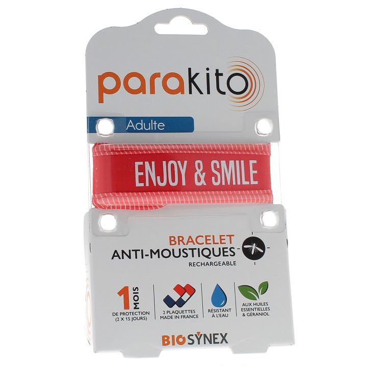 Bracelet anti-moustiques Enjoy and smile Parakito - 1 bracelet + 2 recharges