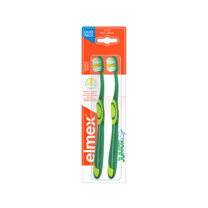 Brosse à dents souple Junior 6-12 ans Elmex - 2 brosses à dents