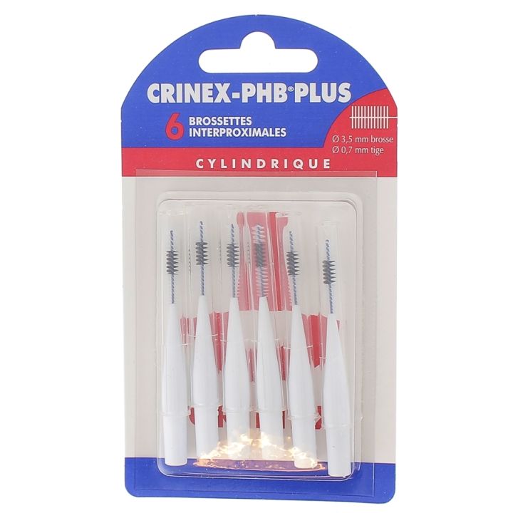 Brossettes interdentaires cylindrique phb plus Crinex - 6 brossettes