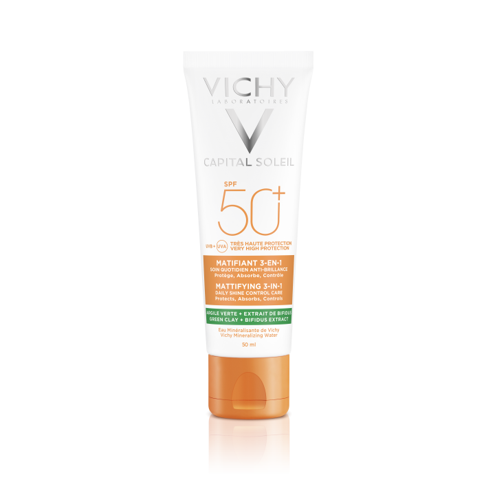 Capital Soleil SPF 50+ crème matifiante 3-en-1 Vichy - tube de 50 ml