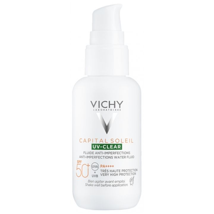 Capital Soleil UV-Clear Fluide anti-imperfections SPF50+ Vichy - flacon-pompe de 40 ml