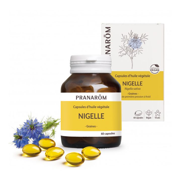 Capsules d'huile végétale Nigelle Pranarôm - boîte de 60 capsules