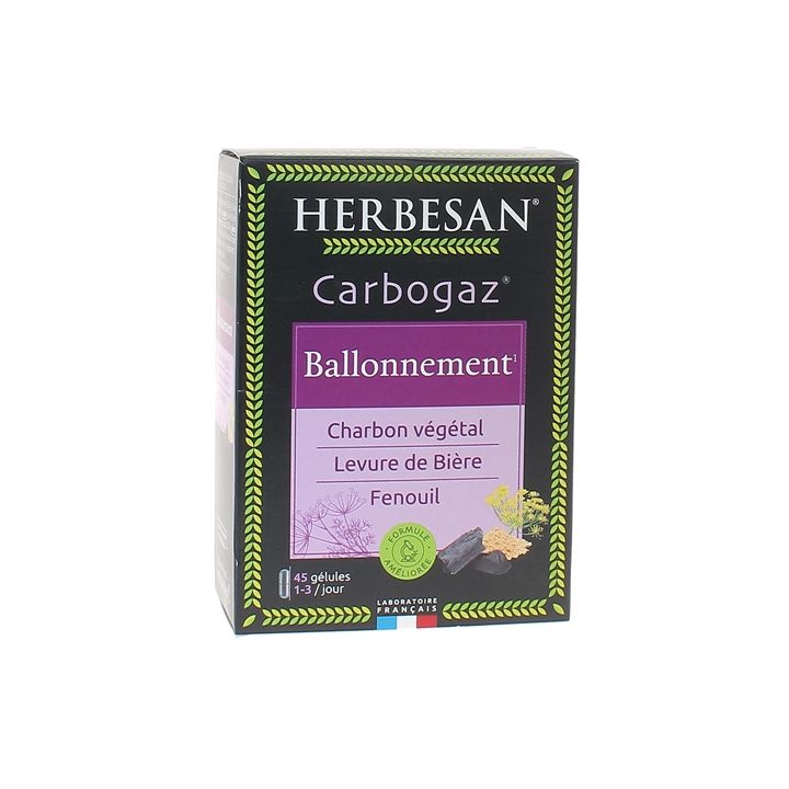 Carbogaz Herbesan - boîte de 45 gélules
