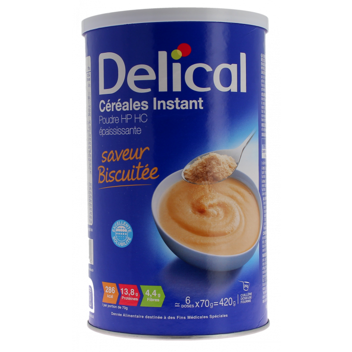 Céréales Instant saveur biscuitée Delical - pot de 420g