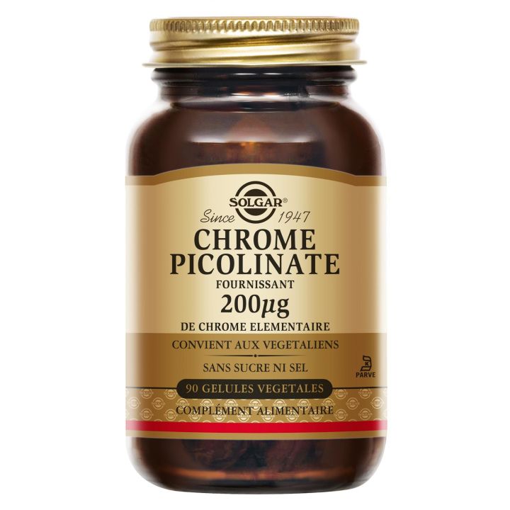Chrome Picolinate 200 µg Solgar - boîte de 90 gélules végétales