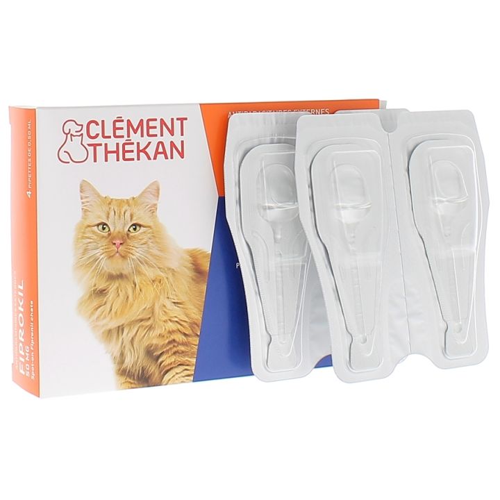 Fiprokil chats 50 mg Clément Thékan - boîte de 4 pipettes de 0,50 ml
