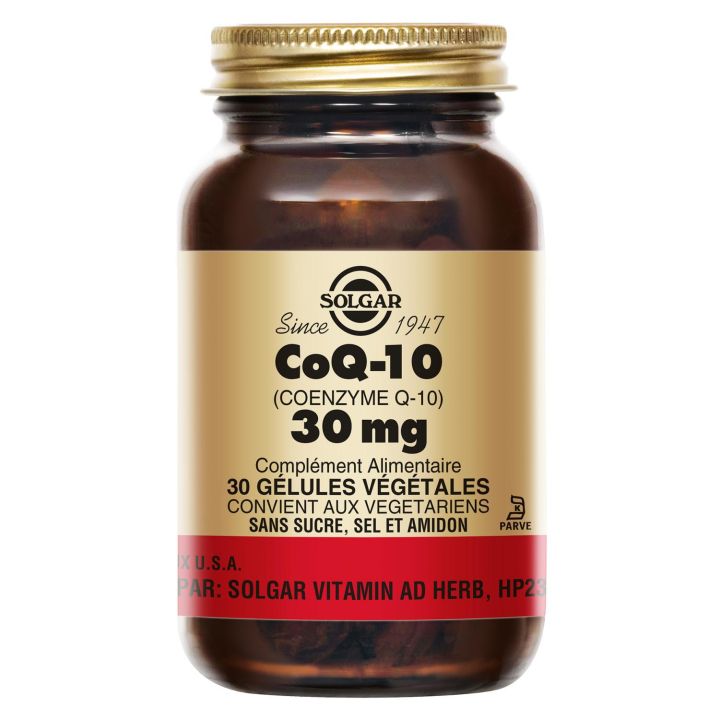 CoQ 10 30mg antioxydant Solgar - pot de 30 gélules