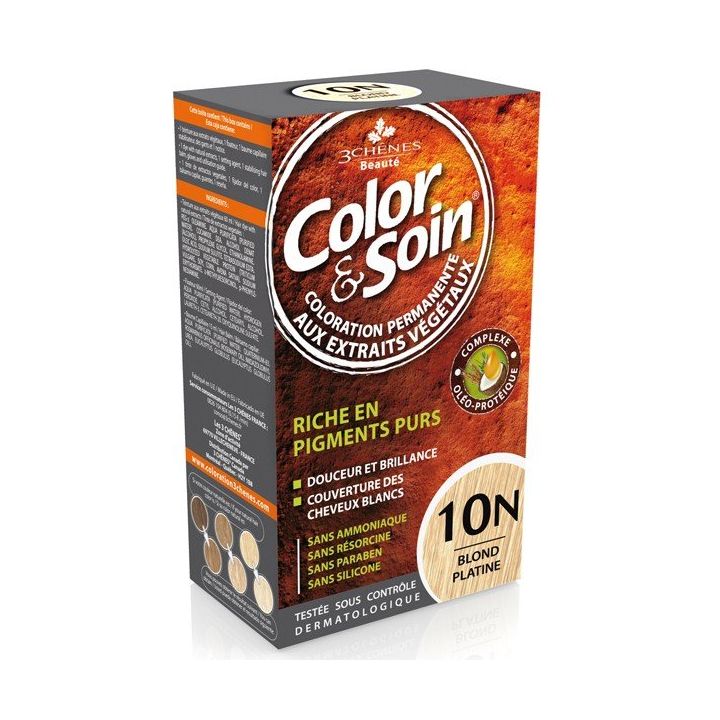 Color & soin coloration permanente Blond platine 10N Les 3 chênes - 1 kit